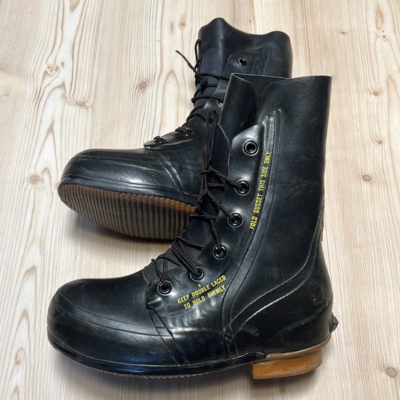 Vintage 1970s Rubber Military Boots - Picture 2 of 12
